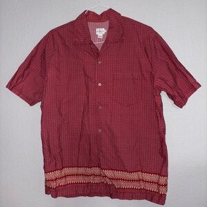 Calvin Klein Red Patterned Casual Shirt
